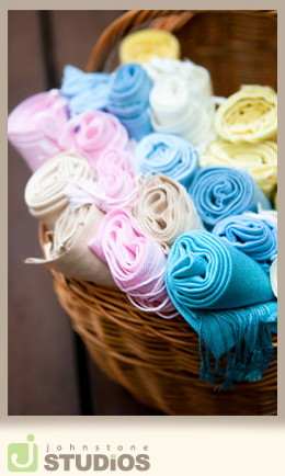 colorful pashmina basket at weddings