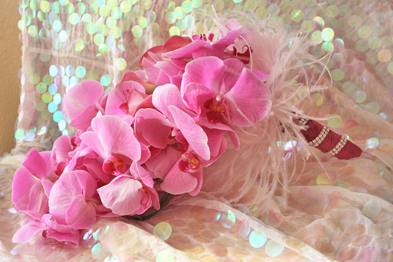 hot pink phalaenopsis orchid bouquet
