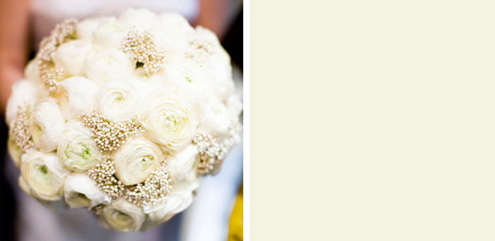 ivory ranunculus wedding bouquet