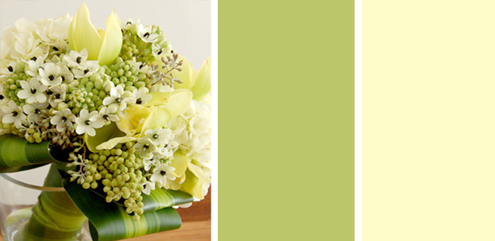 unique green and yellow bouquet