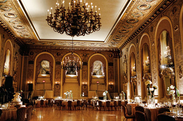gold ballroom wedding reception