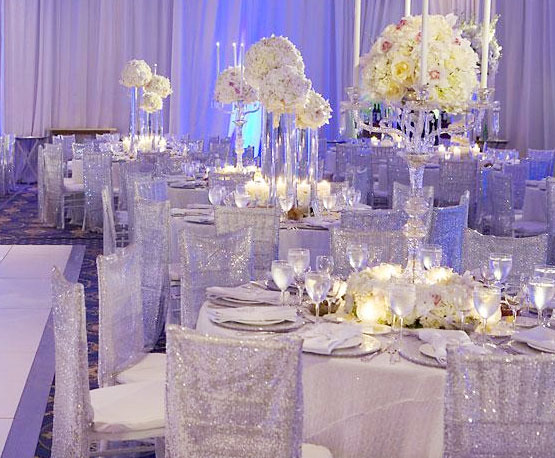 sparkly white wedding Photo credit Estera Events 8 Be aware of colour 
