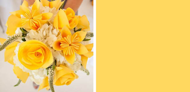 yellow paper flower bouquet