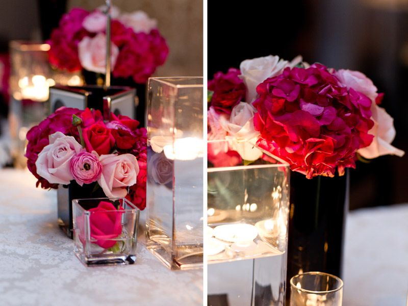 simple rose wedding centerpieces